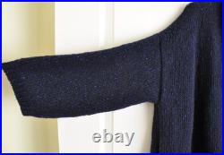 Toast Donegal Wool Cardigan Coat Size Small / Medium Navy Blue Flecked Knit