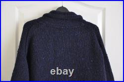 Toast Donegal Wool Cardigan Coat Size Small / Medium Navy Blue Flecked Knit
