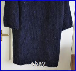 Toast Donegal Wool Cardigan Coat Size Small / Medium Navy Blue Flecked Knit