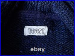 Toast Donegal Wool Cardigan Coat Size Small / Medium Navy Blue Flecked Knit