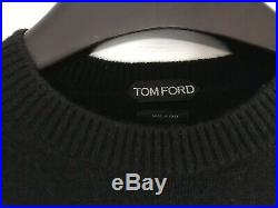 Tom Ford Mens Black 100% Cashmere Crew Neck Sweater Jumper Size 50 Medium TFK410