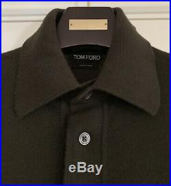 Tom Ford Mens Knitted Polo Shirt L/S 100% Cashmere Sweater Eu 48 Sz Medium Brown