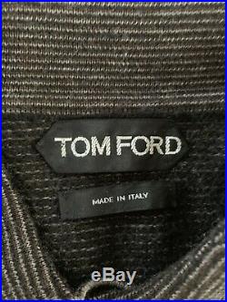 Tom Ford Mens Knitted Polo Shirt L/S Merino & Cashmere Sweater Sz 50 Med Brown
