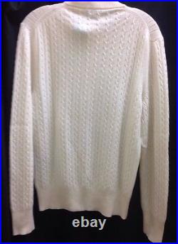 Tom Ford Sweater Cream L Sleeve Cashmere Knit High Collar 5 Button Size 50