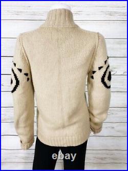 Tomas Maier Womens Knit Cardigan Beige Size M Button Up Long Sleeve Sweater