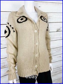 Tomas Maier Womens Knit Cardigan Beige Size M Button Up Long Sleeve Sweater