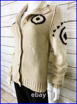 Tomas Maier Womens Knit Cardigan Beige Size M Button Up Long Sleeve Sweater