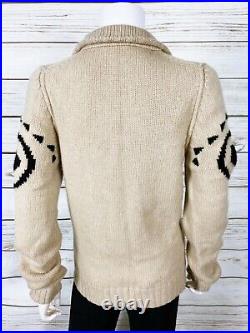 Tomas Maier Womens Knit Cardigan Beige Size M Button Up Long Sleeve Sweater