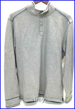 Tommy Bahama Men's Casual Snap Mock Sweater, Shadow Heather, M