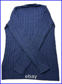 Tommy Hilfiger Blue Cable Knit Crew Neck Jumper Size M