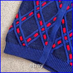 Tommy Hilfiger Long Sweater Knit Cardigan Royal Blue Preppy MEDIUM