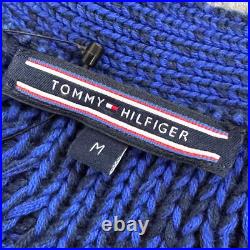 Tommy Hilfiger Long Sweater Knit Cardigan Royal Blue Preppy MEDIUM
