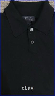 Toscano Men's Spread Collar Pullover Sweater Made In Italy Black Size M