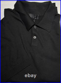Toscano Men's Spread Collar Pullover Sweater Made In Italy Black Size M