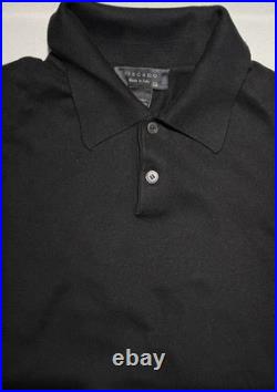 Toscano Men's Spread Collar Pullover Sweater Made In Italy Black Size M