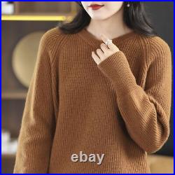 Turtleneck Women Sweater Wool Knitted Pullover Fashion Jumper Top Solid Clothing