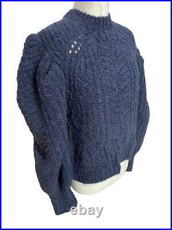 Ulla Johnson Size Medium Navy Jumper Sweater Ballon Sleeves Alpaca Worn Once