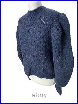 Ulla Johnson Size Medium Navy Jumper Sweater Ballon Sleeves Alpaca Worn Once