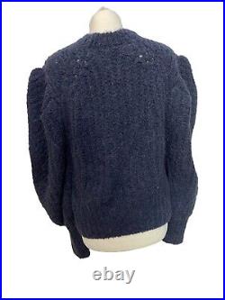 Ulla Johnson Size Medium Navy Jumper Sweater Ballon Sleeves Alpaca Worn Once