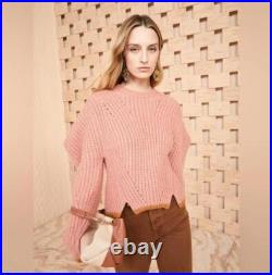 Ulla Johnson Sweater Size Medium Lorena Baby Alpaca Wool Pink Crew Neck Jumper
