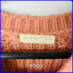 Ulla Johnson Sweater Size Medium Lorena Baby Alpaca Wool Pink Crew Neck Jumper