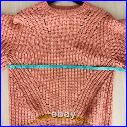 Ulla Johnson Sweater Size Medium Lorena Baby Alpaca Wool Pink Crew Neck Jumper
