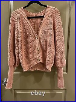 Ulla johnson Cotton Blend Peach Long Sleeve Sweater Sz M (item 10.3)