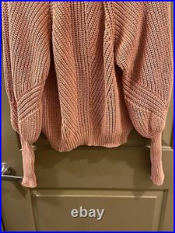 Ulla johnson Cotton Blend Peach Long Sleeve Sweater Sz M (item 10.3)