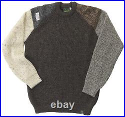 Unisex Adults' Yorkshire Tweed Patch Chunky British Wool Sweater Men's Womens
