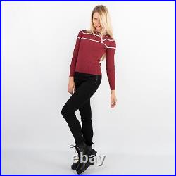 VALENTINO Womens Jumper Sweater Red Wine Striped Rib Knit Size M UK 10 Designer
