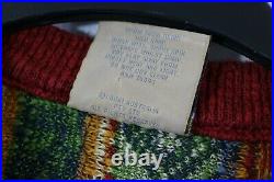 VINTAGE Coogi Classic Australia 90's Red Green Men's M Cotton Linen Sweater 3D