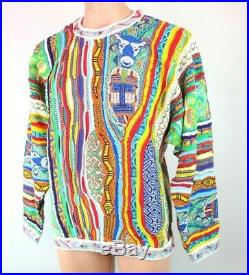 VTG 90s NEON COOGI Australia Cosby BIGGIE sweater FIRE sz M Authentic NEW NWT