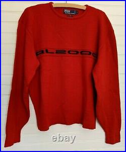 VTG 90s Polo Ralph Lauren RL2000 Red Knit Wool Sweater Men's L1992 Med