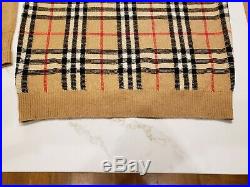 VTG BURBERRY Nova Check Plaid Lambswool Sweater Jumper 40 S/M Made In England