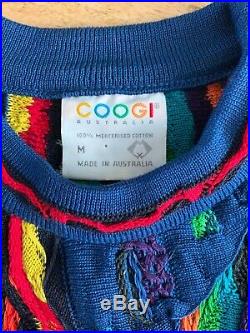 VTG Coogi Australia Mens 3D Biggie Sweater Crew Neck Multicolored Size M Medium