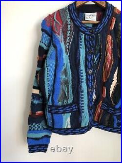 VTG Cuggi COOGI Women's Cardigan Sweater Blue Medium