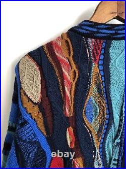 VTG Cuggi COOGI Women's Cardigan Sweater Blue Medium