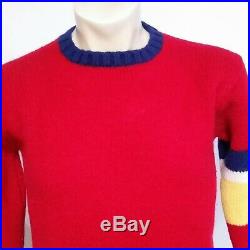 VTG Polo Ralph Lauren Uni Crest Wool Sweater Knit Colorblock Stadium 90s Medium