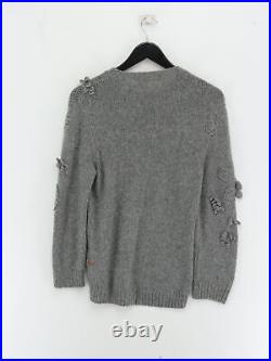 Valentino Women's Jumper M Grey Wool with Mohair, Polyamide Pullover