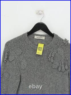 Valentino Women's Jumper M Grey Wool with Mohair, Polyamide Pullover