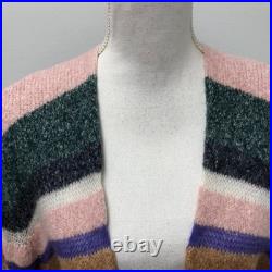 Veronica Beard Cardigan Sweater Jumper Womens Medium Stripe Earthy Boho Oversize