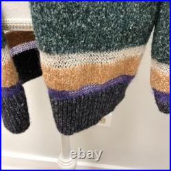 Veronica Beard Cardigan Sweater Jumper Womens Medium Stripe Earthy Boho Oversize