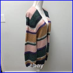Veronica Beard Cardigan Sweater Jumper Womens Medium Stripe Earthy Boho Oversize