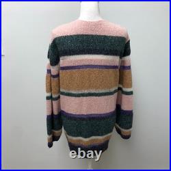Veronica Beard Cardigan Sweater Jumper Womens Medium Stripe Earthy Boho Oversize