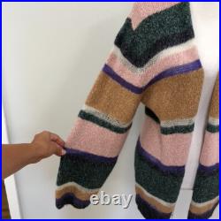 Veronica Beard Elizabeth Cardigan Sweater Jumper Womens Medium Stripe Mid Length