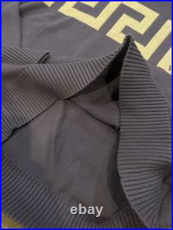 Versace Greca Knit Cotton Sweater Blue 48 Euro (medium) 1021724 NWT $1125