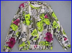 Versace Jumper Womens Medium Beige Green Pink Floral Sweater Long Sleeve