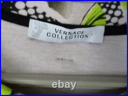 Versace Jumper Womens Medium Beige Green Pink Floral Sweater Long Sleeve