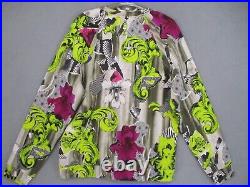 Versace Jumper Womens Medium Beige Green Pink Floral Sweater Long Sleeve