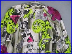 Versace Jumper Womens Medium Beige Green Pink Floral Sweater Long Sleeve